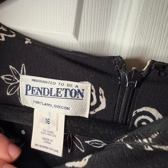 NWT Pendleton Black Print  Dress | Short Sleeve Women's 16 - Picture 6 of 6